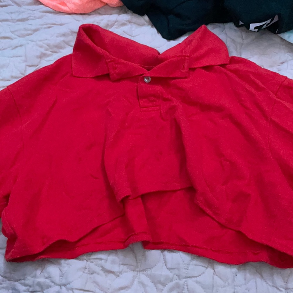 A red crop top